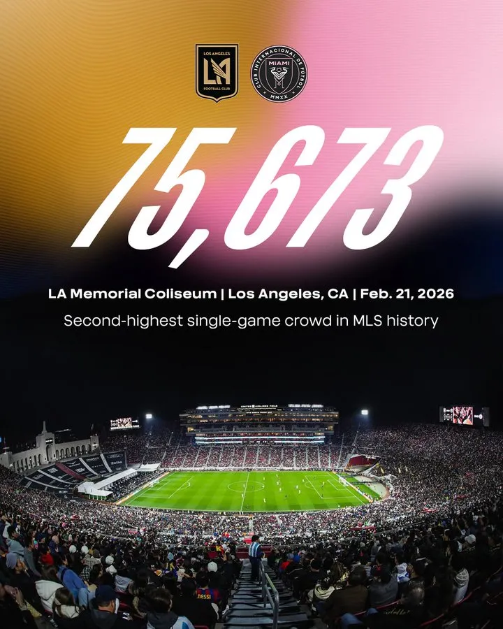 مباراة LAFC vs. Inter Miami تحطم الرقم القياسي للحضور في الدوري الأمريكي لكرة القدم
